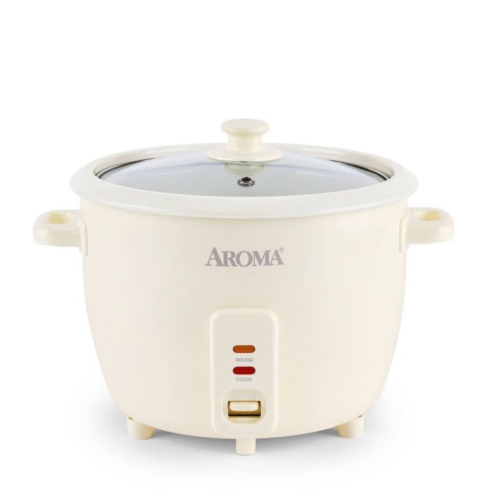 Aroma -  16 Cup Rice Cooker with Pop Up Steam Tray White